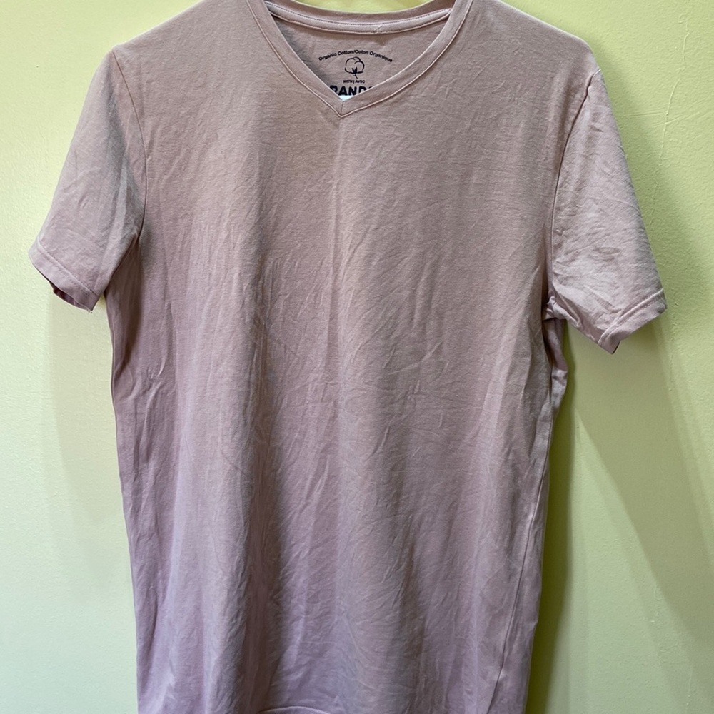 Spandex pink organic cotton tee shirt P/S
